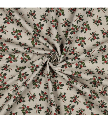Canvas Houx de Noël - NATUREL
