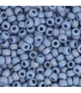MIYUKI ROCAILLES 8/0 - Opaque glazed frosted rainbow soft blue