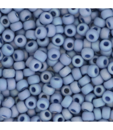 MIYUKI ROCAILLES 8/0 - Opaque glazed frosted rainbow soft blue