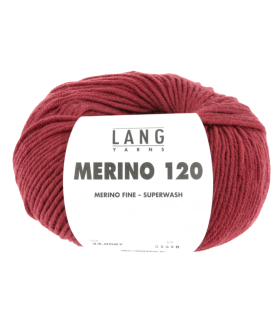 LANG YARNS   Merino 120 ROUGE VIN