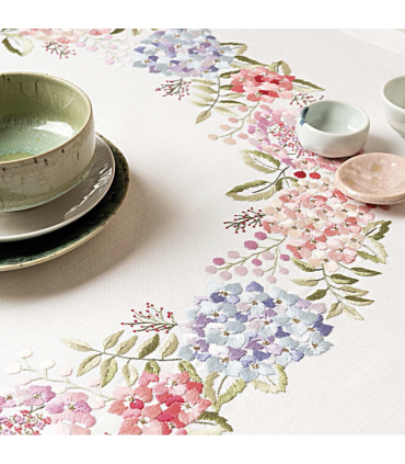 KIT BRODERIE -  COUVERTURE HORTENSIAS