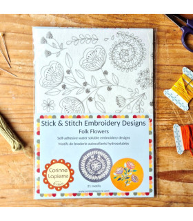 Corinne Lapierre - Motif Broderie Hydrosoluble - OISEAUX FOLK