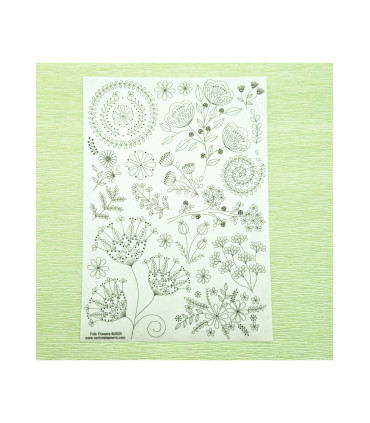 Corinne Lapierre - Motif Broderie Hydrosoluble - FLEURS FOLK