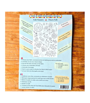 Corinne Lapierre - Motif Broderie Hydrosoluble - FLEURS FOLK