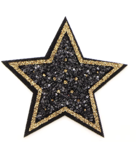 Thermocollant - Étoile Glitter - NOIR